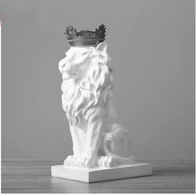 style 1 Нордическая красивая корона лев Статуэтка из смолы с орнаментом украшение дома талисманы современные офисные настольные Статуэтки Скульптура - Цвет: style 1