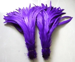 K-Purple 500 шт./лот натуральные перья петуха coque перо крашеные Куриные перья 30-35 см 12-14 дюймов с перьями из хвоста петуха - Цвет: K-Purple