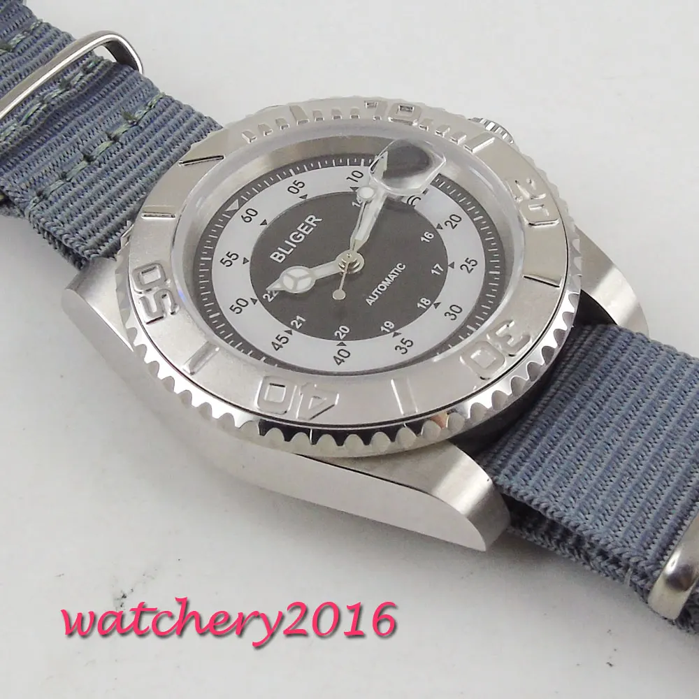 Новые 40 мм сэндвич циферблат с сапфировым стеклом и календарем светящиеся ручки