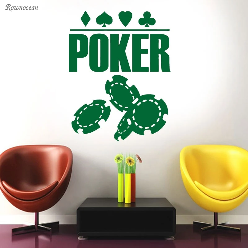 Покерная Наклейка на стену игральные карты фишки казино мотивационный постер