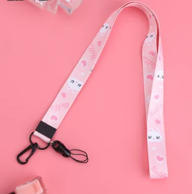 pink Rabbit Милый мультяшный милый розовый котенок для ключей Ремешок для ID телефона на шею с брелоком для huawei для ключей ID карты ремни для мобильного телефона - Цвет: pink Rabbit