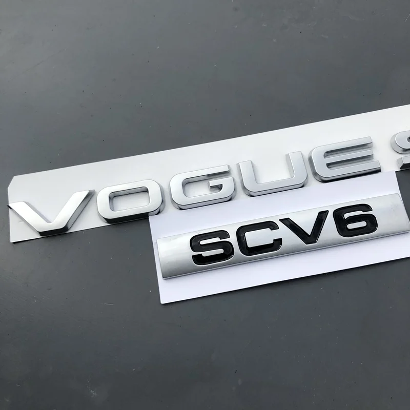 silver VOGUESE SCV6 L SCV6 SDV8 эмблема с буквенным логотипом для Range Rover VOGUE VOGUESE Expression расширенная версия автомобиля Стайлинг боковой багажник значок стикер - Цвет: silver VOGUESE SCV6