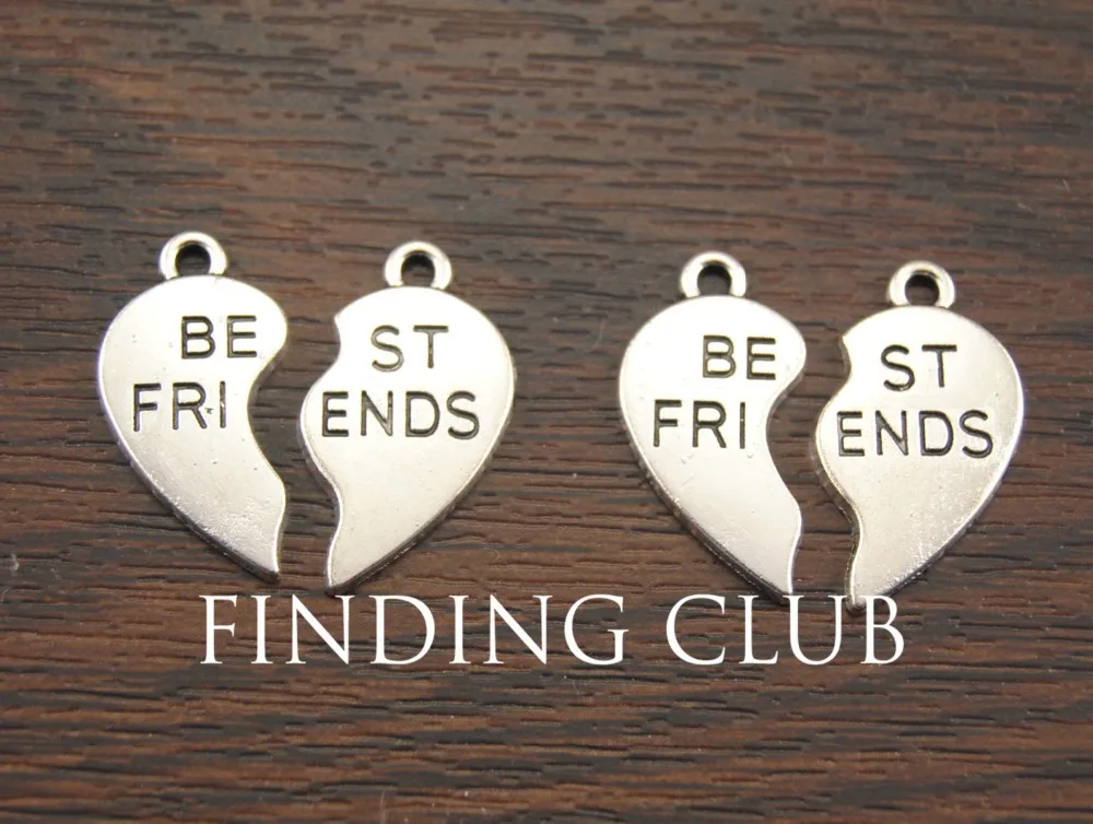 15 комплектов (30 шт.) Серебряный цвет лучшие друзья головоломка часть Шарм DIY