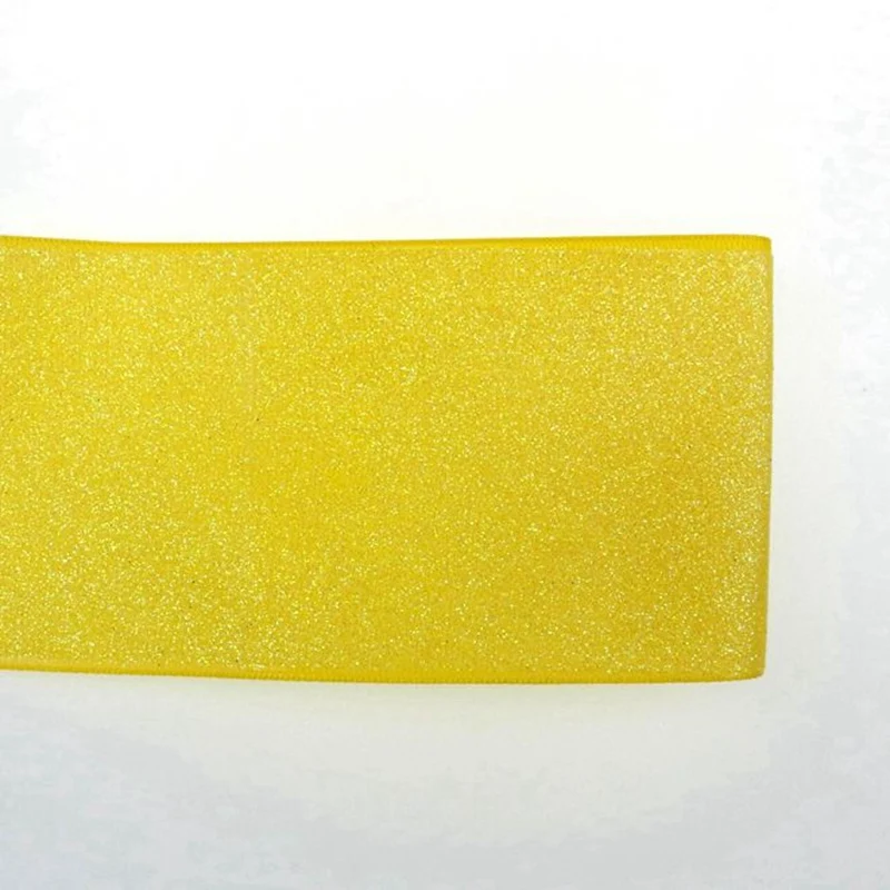 650 yellow glitter Новые однотонные блестящие 10y/лот " 75 мм цветной глиттер печатная корсажная лента с блестками однотонная Блестящая лента пробки для бутылок - Цвет: 650 yellow glitter