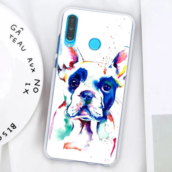 12 Французский Английский бульдог чехол для телефона для huawei P30 P30 Pro P9 P10 P20 Lite P Smart плюс вид 20 Жесткий задний Чехол бант - Цвет: 12