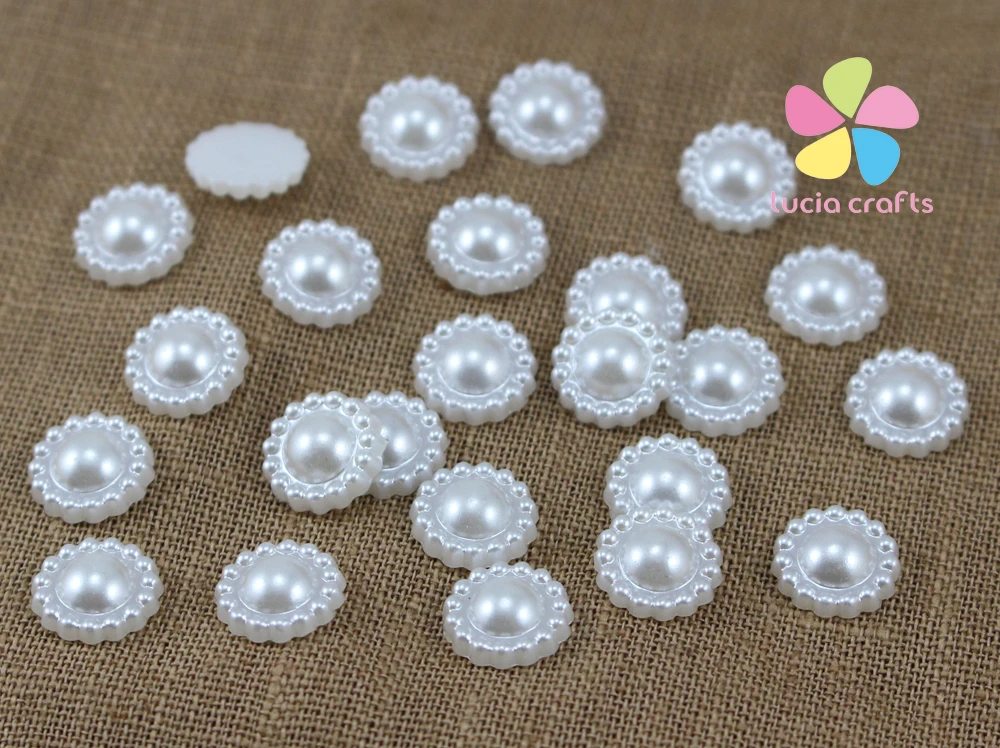 Lucia crafts 10 мм 72 шт цветок полукруглый искусственный жемчуг ABS Flatback цветок полимерные бусины DIY украшения F0308