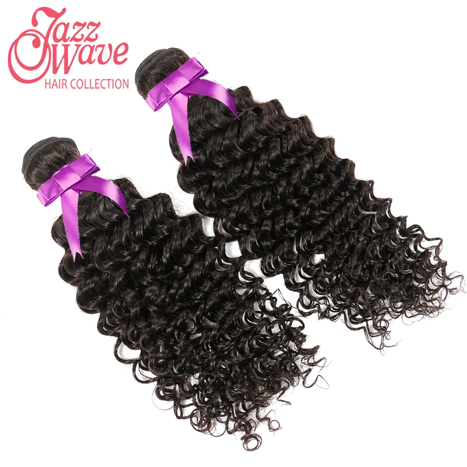 4 Bundles Indian Virgin Hair Deep Wave 8A Unprocessed Curly virgin hair weave curly Natural Black Human extensions |