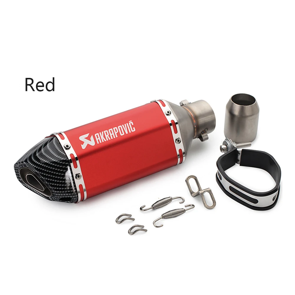 Red Akrapovic exhaust motorcycle exhaust db killer For honda xr 250 suzuki burgman 125 yamaha r15 accessories suzuki gn 125 - Цвет: Red