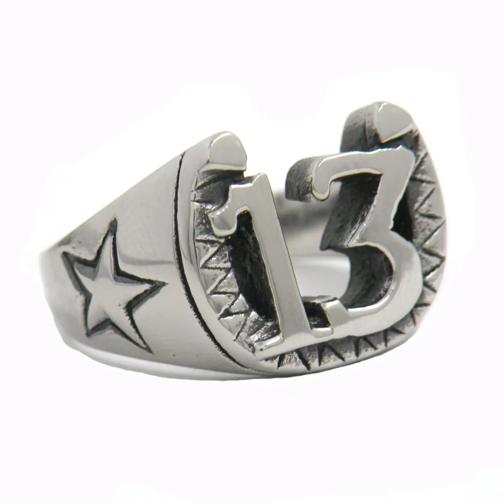 Кольцо из нержавеющей стали FANSSTEEL со звездами на удачу 13 FSR14W03|lucky rings|13 ringstainless steel