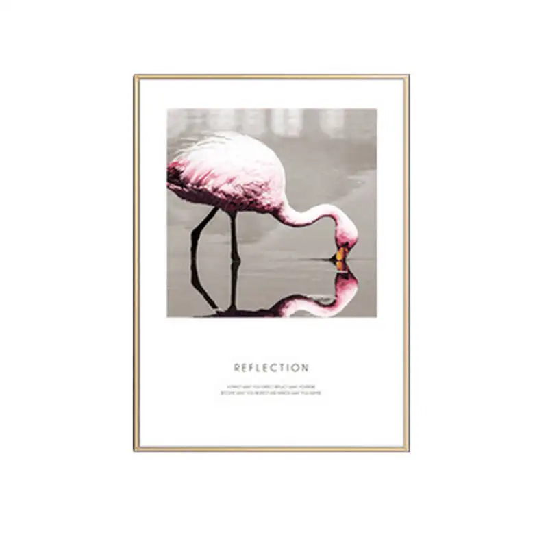 Скандинавская Современная Настенная картина с рисунком фламинго на холсте