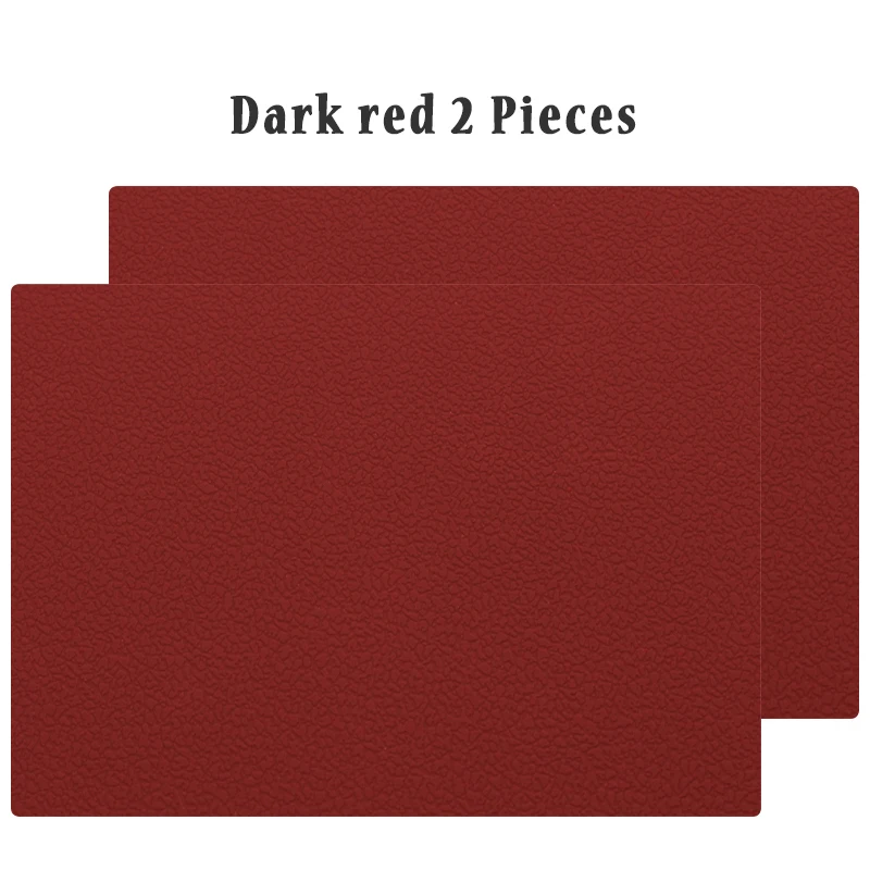 Dark red 2 Pieces ME. FAM простой кожаный текстурированный силиконовый коврик для посуды анти-горячее блюдо коврик водонепроницаемый маслостойкий домашний обеденный стол Mesa защитные коврики - Цвет: Dark red 2 Pieces
