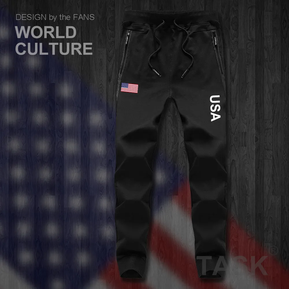 United States of America USA US American mens pants joggers jumpsuit sweatpants track sweat fitness fleece tactical casual NEW