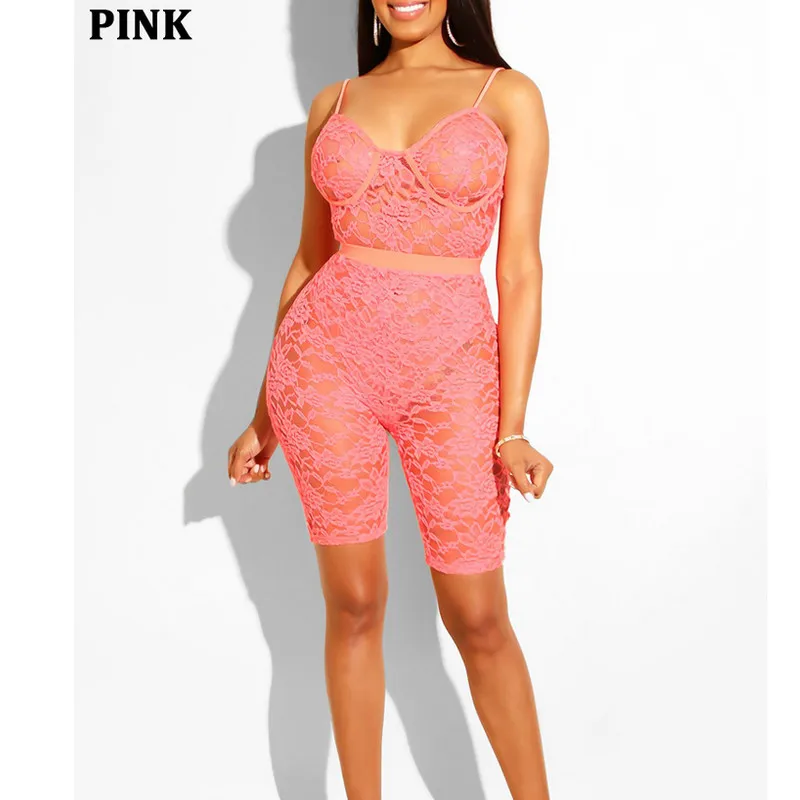 Летние эротические Bodycon Playsuit для женщин кружево сетки Sheer See Through Комбинезон-трико Клубная одежда без рукавов Strappy Комбинезоны для малышек Лот - Цвет: Красный