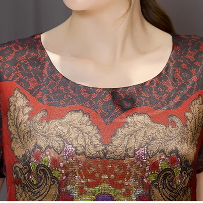 Весеннее женское платье 2018 летнее Новое дамское с коротким рукавом РЕТРО ПРИНТ