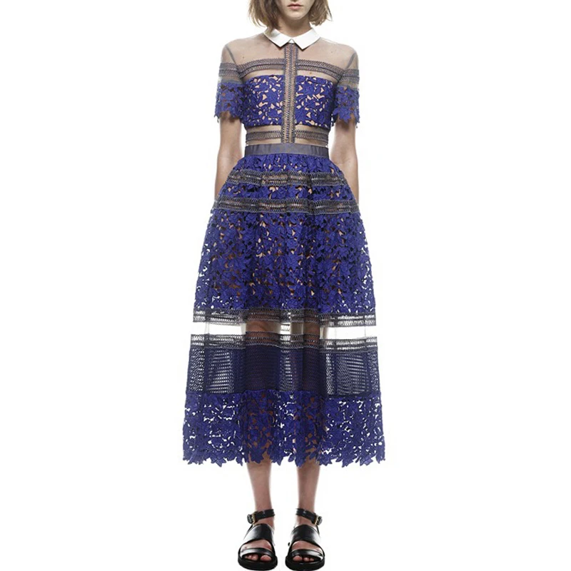 2017 новое поступление Брендовое Новое Кружевное вязаное платье для автопортрета