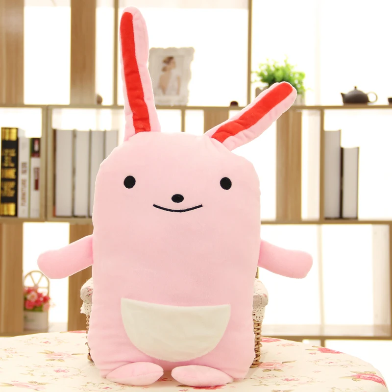 Candice Guo! Самая новая прибыль - супер милый мягкий розовый карманный кролик, улыбающийся на наполненном зайце, творческий подарок на день рождения 1 шт.