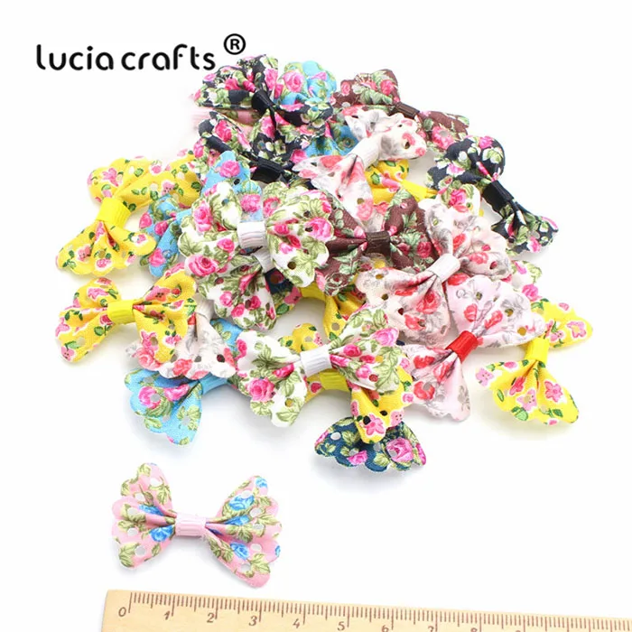 C12 flower 24pcs Lucia crafts мульти вариант смешанные цвета горошек банты из органзы Девушки Бутик мини бант для волос Головные уборы DIY ремесло одежды B0807 - Цвет: C12 flower 24pcs