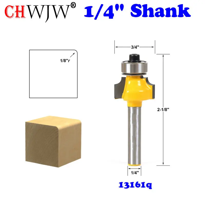 

1PC 1/4" Shank Round Over Edging Router Bit - 1/8" Radius - Woodworking cutter