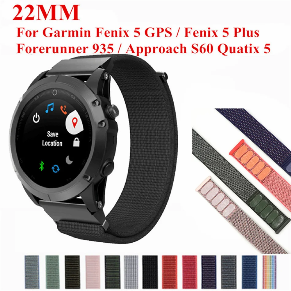 22 мм нейлоновый ремешок на липучке для Garmin Fenix 5/x5plus/Forerunner 935/Focus S60/ремешок часов с