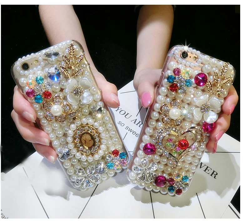 Love heart Phone Case For Blackberry Keyone Key2 DTEK60 DTEK50 DTEK70 Diamond Flowers Back Cover Hard Cases |