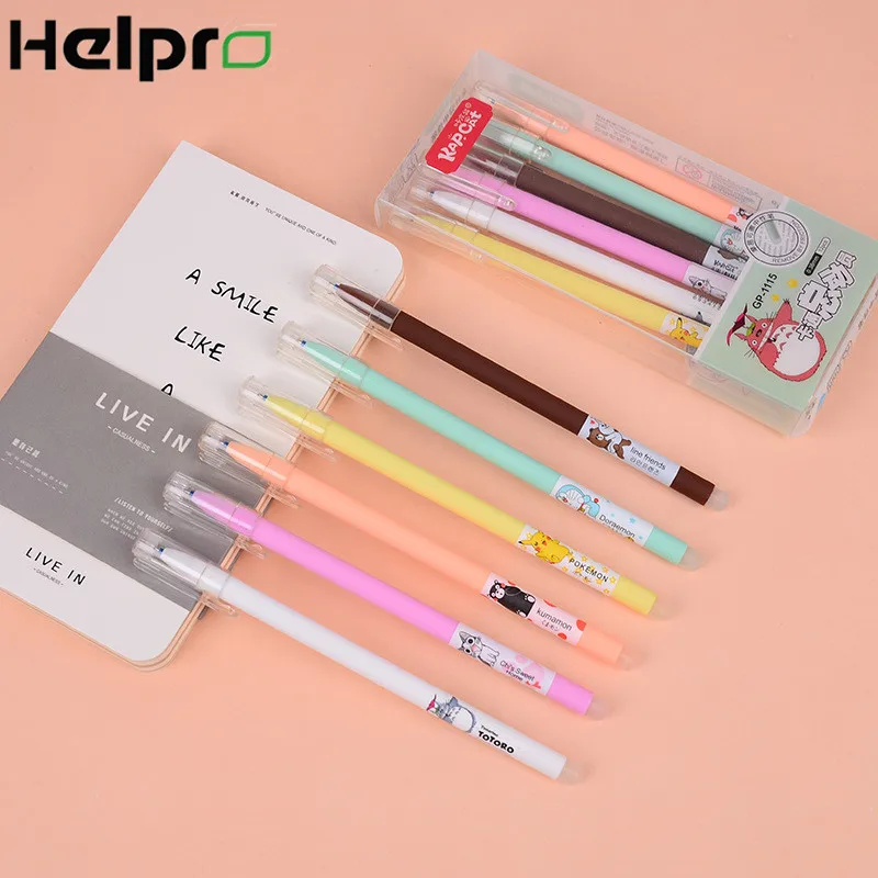 Helpro 4 шт./компл. Kawaii мультяшная стираемая ручка Волшебная гелевая полная игла
