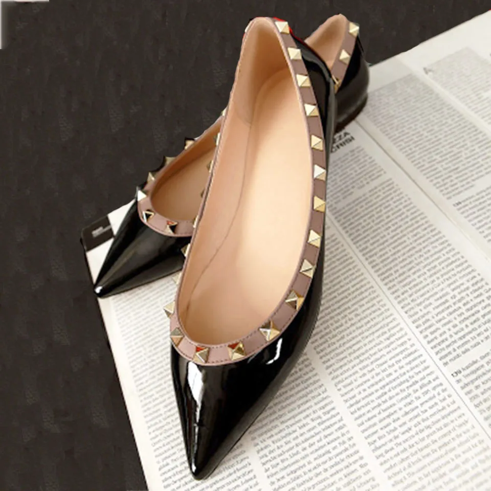 Марка Повседневная Дышащий женская Обувь Упал Лодка Аппликации Офис Твердых Г-Жа