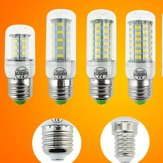 Фото Светодиодный светильник-Кукуруза E27 E14 220 В перем. Тока SMD 5730 светодиодный Светодиодный светильник-Кукуруза E27 E14 220 В перем. Тока SMD 5730 светодиодный