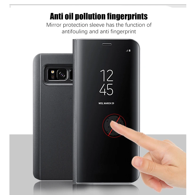 Clear View зеркало Smart Case для samsung Galaxy S9 S8 плюс S6 S7 край чехол J3 J5 J7 2016 2017 Flip Стенд