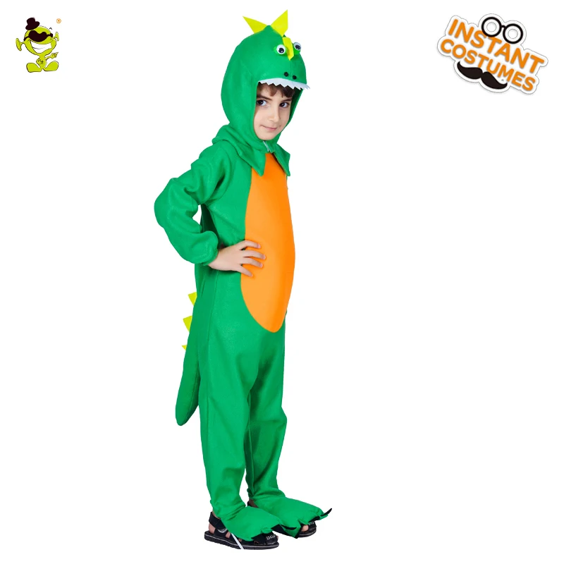 QLQ Дети костюмы динозаврика для детей ролевая игра зеленый комбинезон с