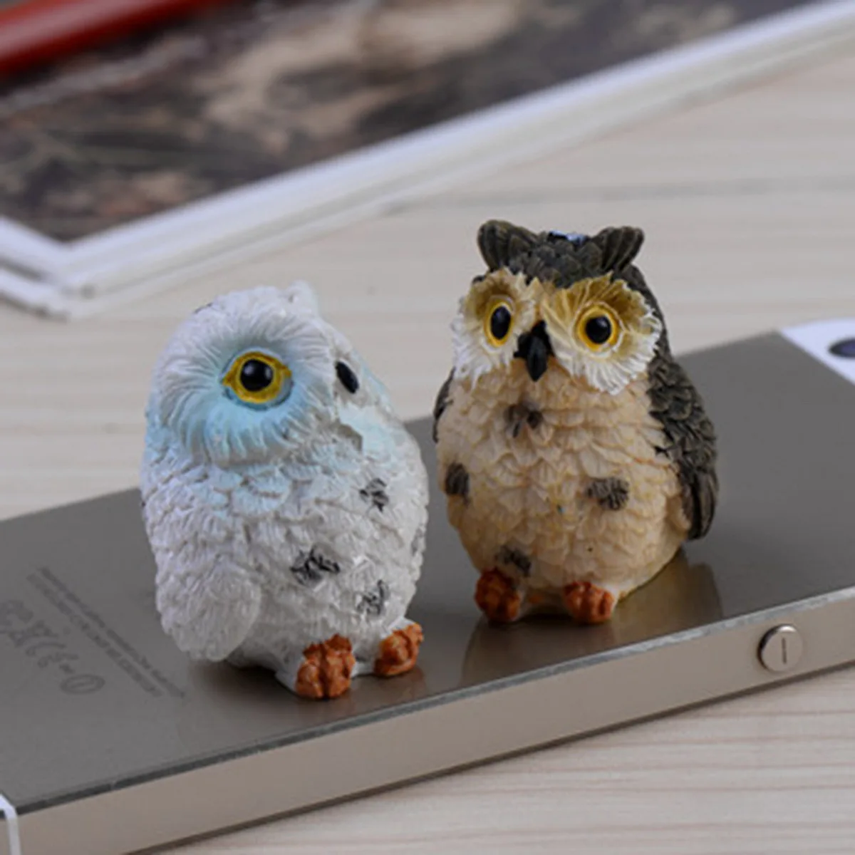 4 шт. искусственная Смола Совы миниатюрная Статуэтка милые животные ремесло