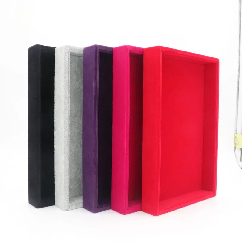 22,5X14,5X3,0 см портативный Штабелируемый чехол для колец и сережек, Бархатный поднос для женщин, держатель для украшений, органайзер для макияжа для девочек
