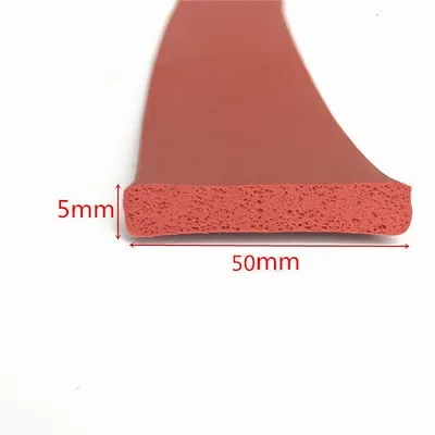 

Silicone Rubber Foam Strip Heat Insulation Bar 50mm x 19mm 50x19mm 1 Meter Red