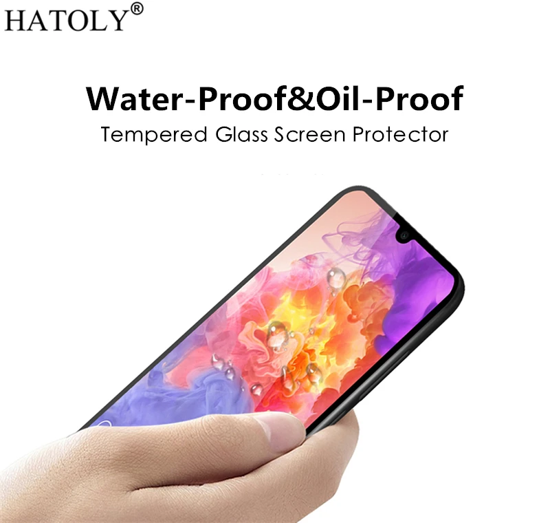 Protector de pantalla de vidrio templado para Huawei P30 lite, cubierta completa con pegamento, vidrio templado para Huawei P30 lite, 2 uds.-1