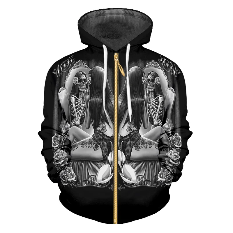 

UJWI мужские толстовки на молнии 2018 новые красивые черепа 3D толстовки с капюшоном с принтом черепа Мужской приталенный Кардиган с длинным рукавом