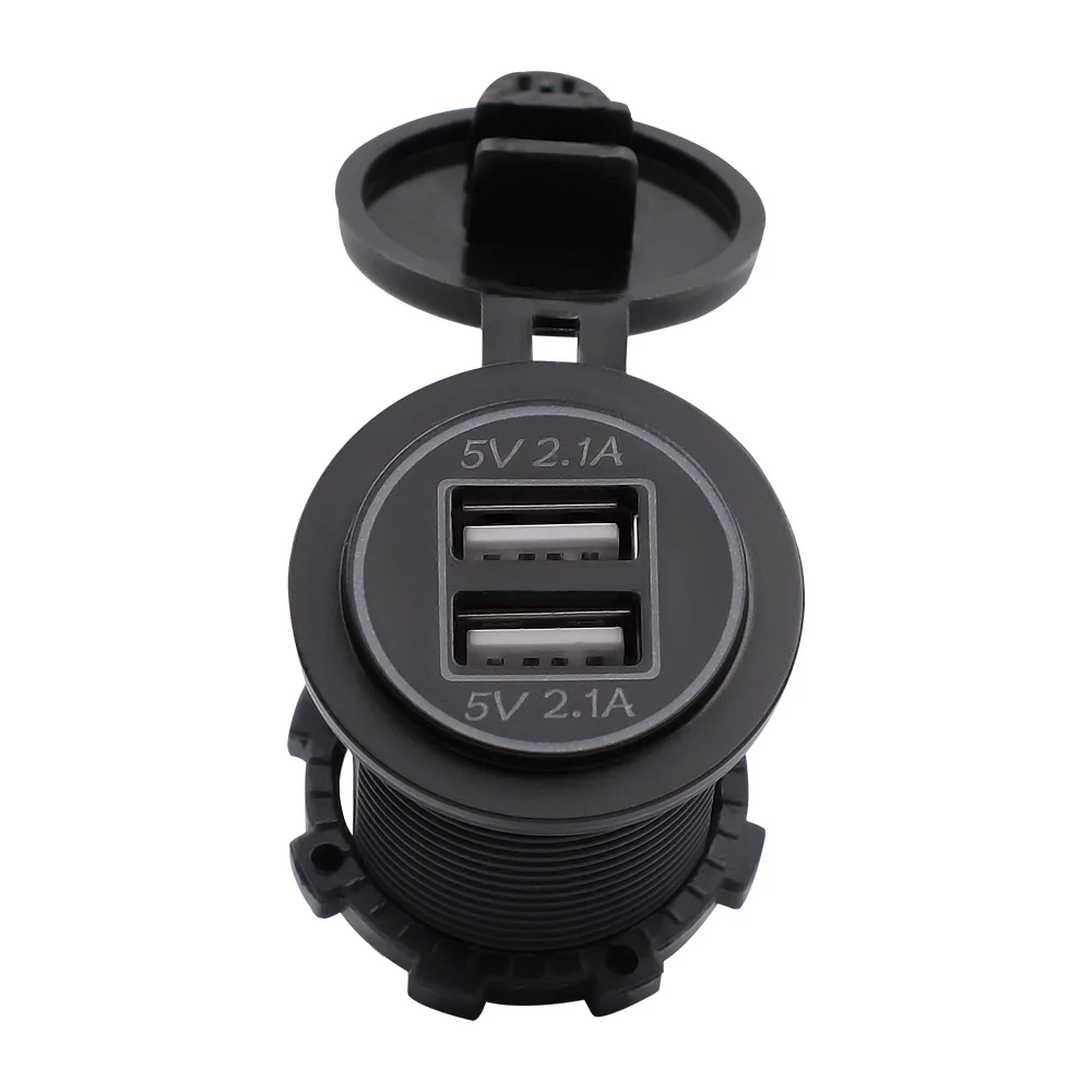 Aoshike, автомобильное зарядное устройство с двумя USB, прикуриватель, фокусировка, караван, мотоциклетная лодка, разъемы для автомобилей, розетки, кабели с вилкой питания