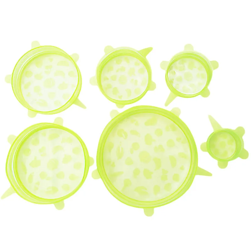 Новинка 6 шт. эластичный силиконовый чехол крышка стрейч пищевая свежая