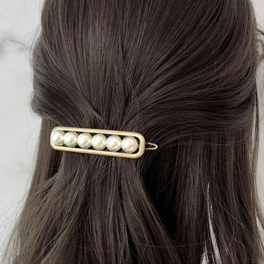 

New arrival Korea Fashion Pearl Hair Clip Love Heart Round Hairpin Geometric Hair Clip Barrette For Women Girls Hair Accessories