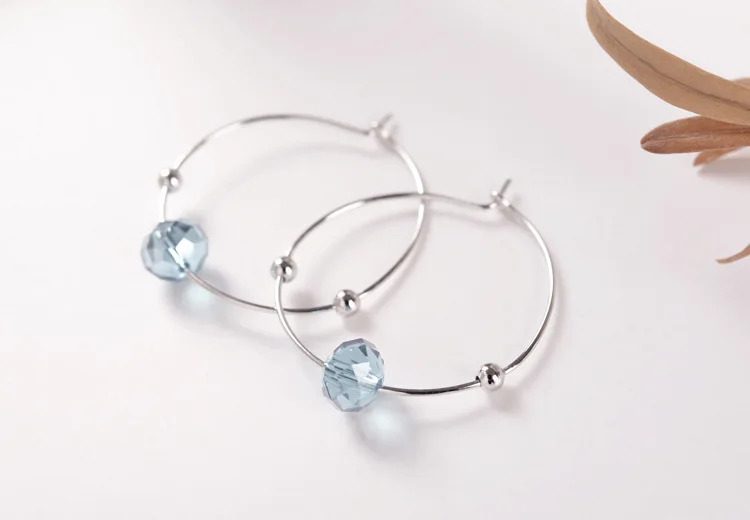 925 Серебряное кольцо для ушей Berg Blue Круглые серьги ретро элегантное безразличие темперамент женский прекрасный стиль ювелирные изделия ZC071
