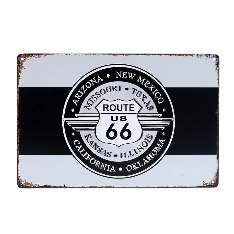 Винтажные металлические знаки Route 66 автозаправочная станция автомобиль нефть
