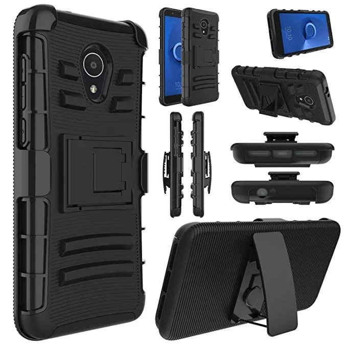 Прочный Чехол-кобура с зажимом для ремня для Alcatel 1X Evolve Tetra Alcatel 7, пластиковый чехол с подставкой
