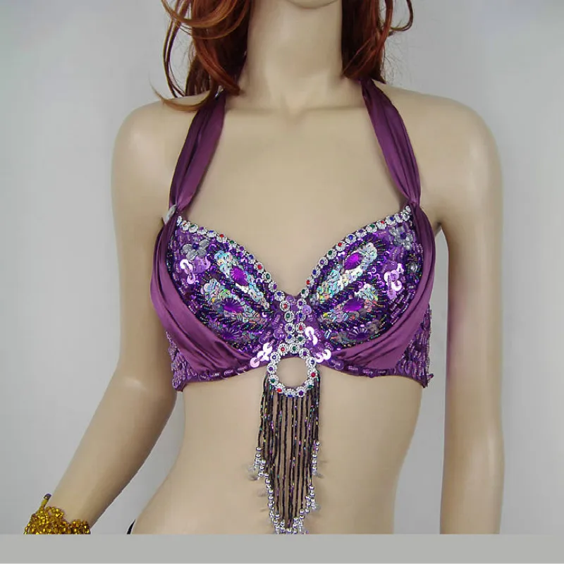 

Bellydance Belly Dance Bra Top Beaded Dance Performance Bra Tops Sexy Sequined Bra Tassel Nightclub Shirt Bras Women Girls