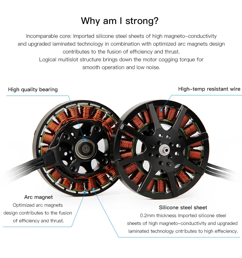 T-MOTOR MN6007 KV160/320 бесщеточный двигатель максимальная тяга 5,5 кг для длинные f светильник время супер светильник Дрон идеальный матч 21-22 дюймовый опора