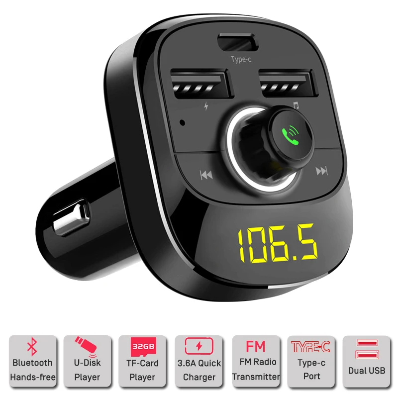 Handsfree Bluetooth автомобильное зарядное устройство MP3 FM Аудио плеер автомобильные