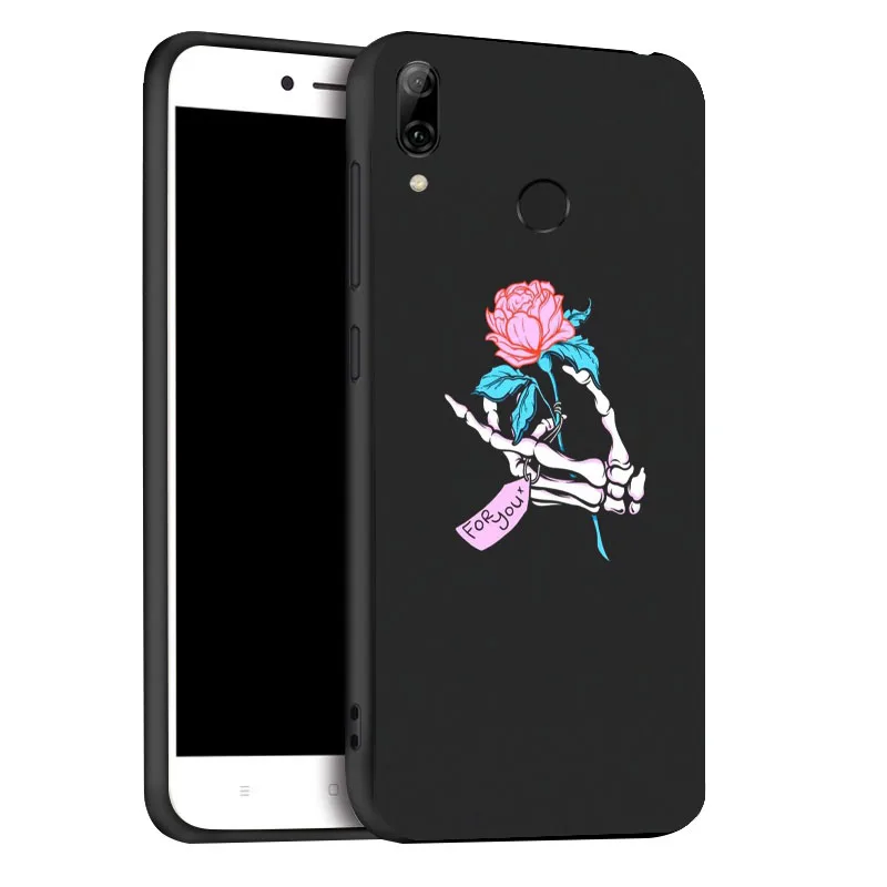 P Smart чехол s для huawei P Smart чехол 3D Окрашенный черный чехол для huawei Y7 Y6 Y5 Prime Y9 Чехлы бампер - Цвет: x080