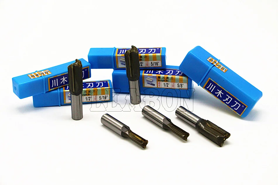LEABON 1/4 &quotx 1/2&quot 12 7 мм Диаметр двойной флейты прямой бит древесины фрезы Фрезы |