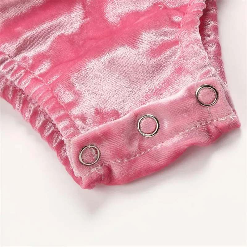 Оптовая Доставка 2 шт. одежда для малышей девочек бархатный комбинезон спинки