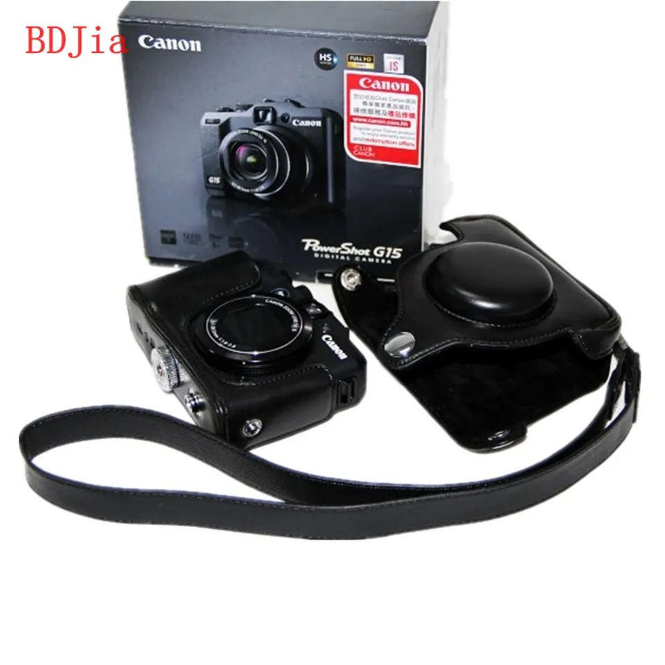 Чехол сумка из искусственной кожи для камеры Canon G16 G15 с плечевым ремнем 3 вида