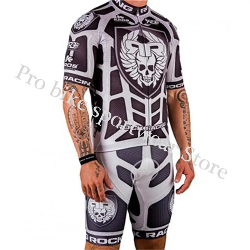 cycling jersey set E Велоспорт Джерси Pro Team Рок Гонки короткий рукав велосипед+ дышащие шорты комплект Майо Ropa Ciclismo Одежда - Цвет: cycling jersey set E