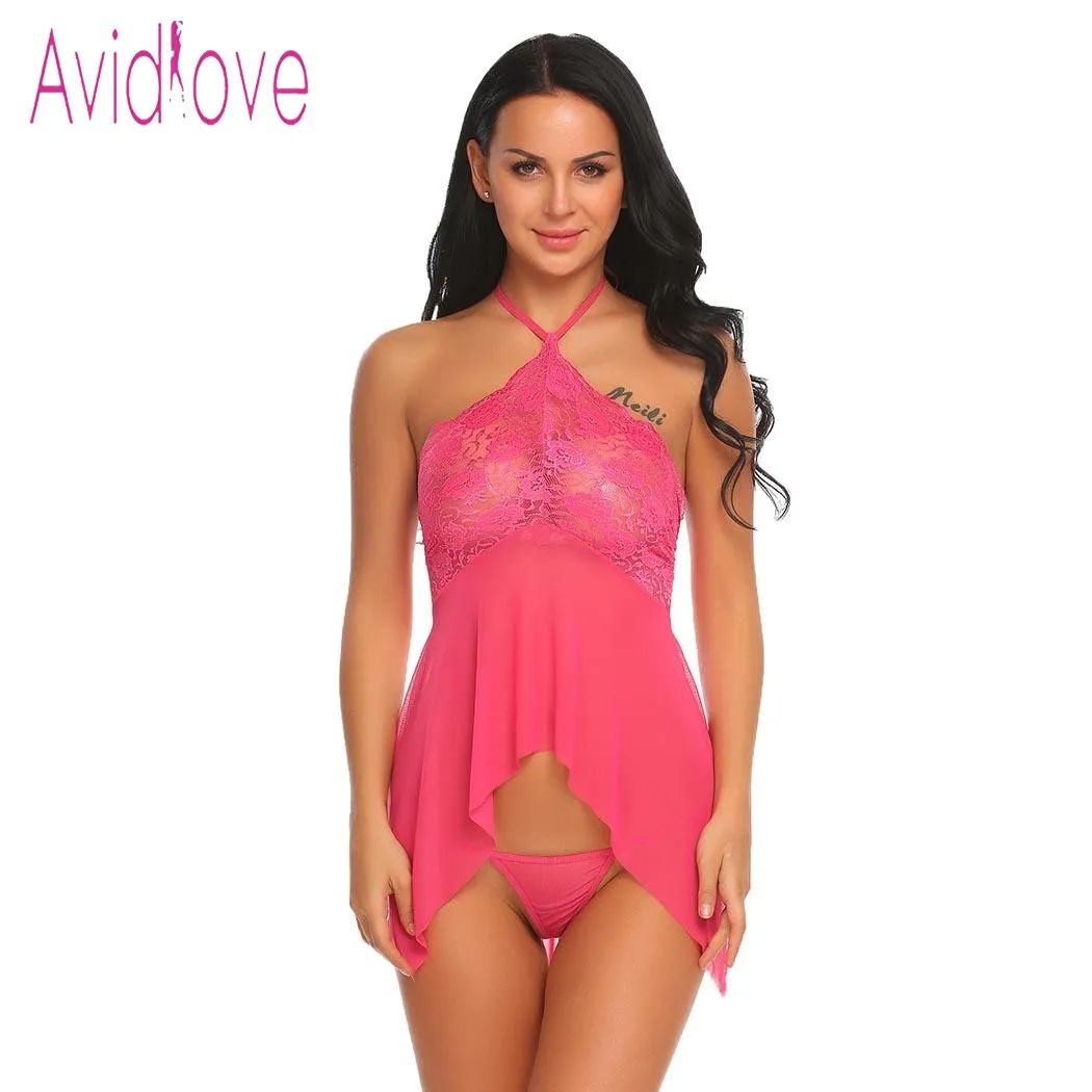 Нижнее белье Avidlove, сексуальное эротическое платье Babydoll, Женская Прозрачная кружевная ночная рубашка, Порно сорочка, нижнее белье, Фантазийная сексуальная одежда