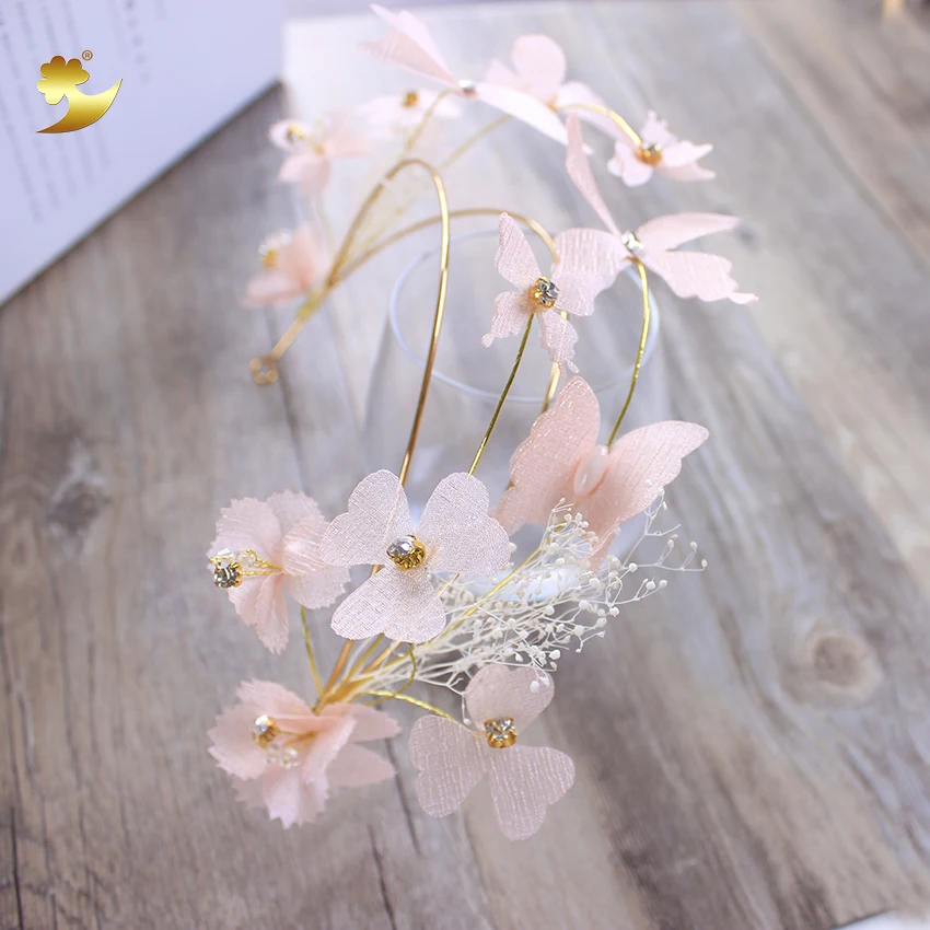 Свадебная повязка для волос Бабочка Принцесса Корона Искрящиеся стразы